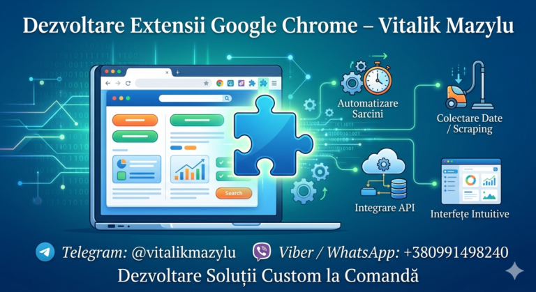 Dezvoltare Extensii Google Chrome – Automatizare și Soluții Custom