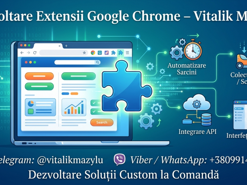 Dezvoltare Extensii Google Chrome – Automatizare și Soluții Custom