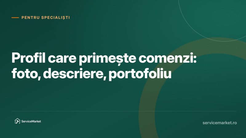 Profil de specialist pe marketplace: fotografii, descriere și portofoliu care aduc comenzi