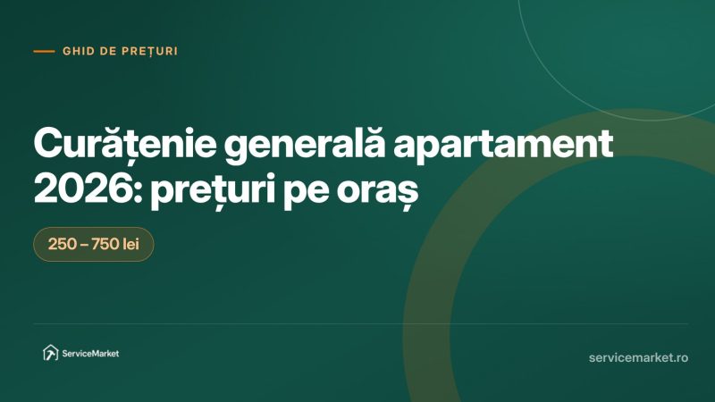 Prețuri curățenie generală apartament 2026 în România, pe tip de locuință și oraș