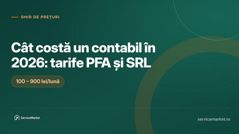Tabel cu tarife de contabilitate in 2026 pentru PFA si SRL, preturi lunare in lei