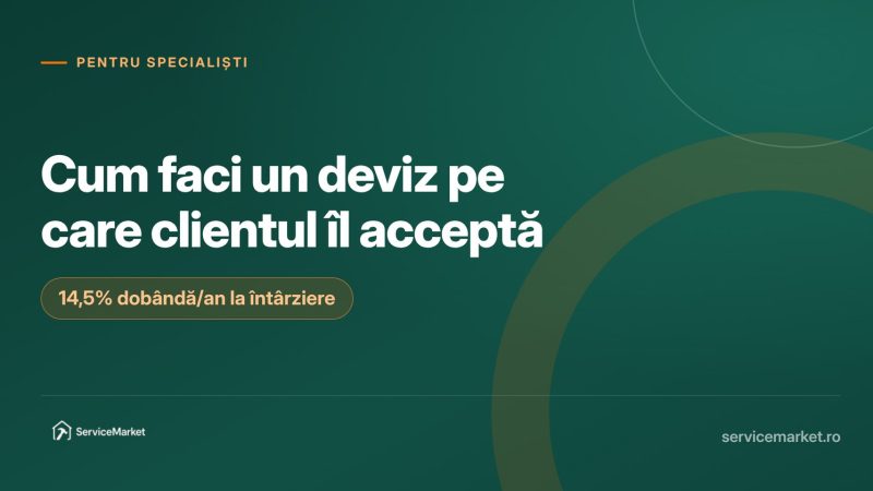 Deviz de lucrări completat corect de un meseriaș, cu manoperă, materiale și excluderi, ediția 2026